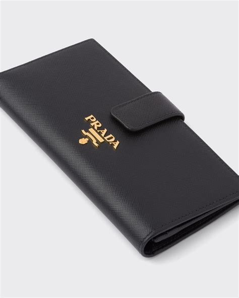 Black Large Saffiano Leather Wallet 